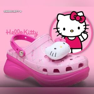 CROCS Hello Kitty Pink Platform Clogs